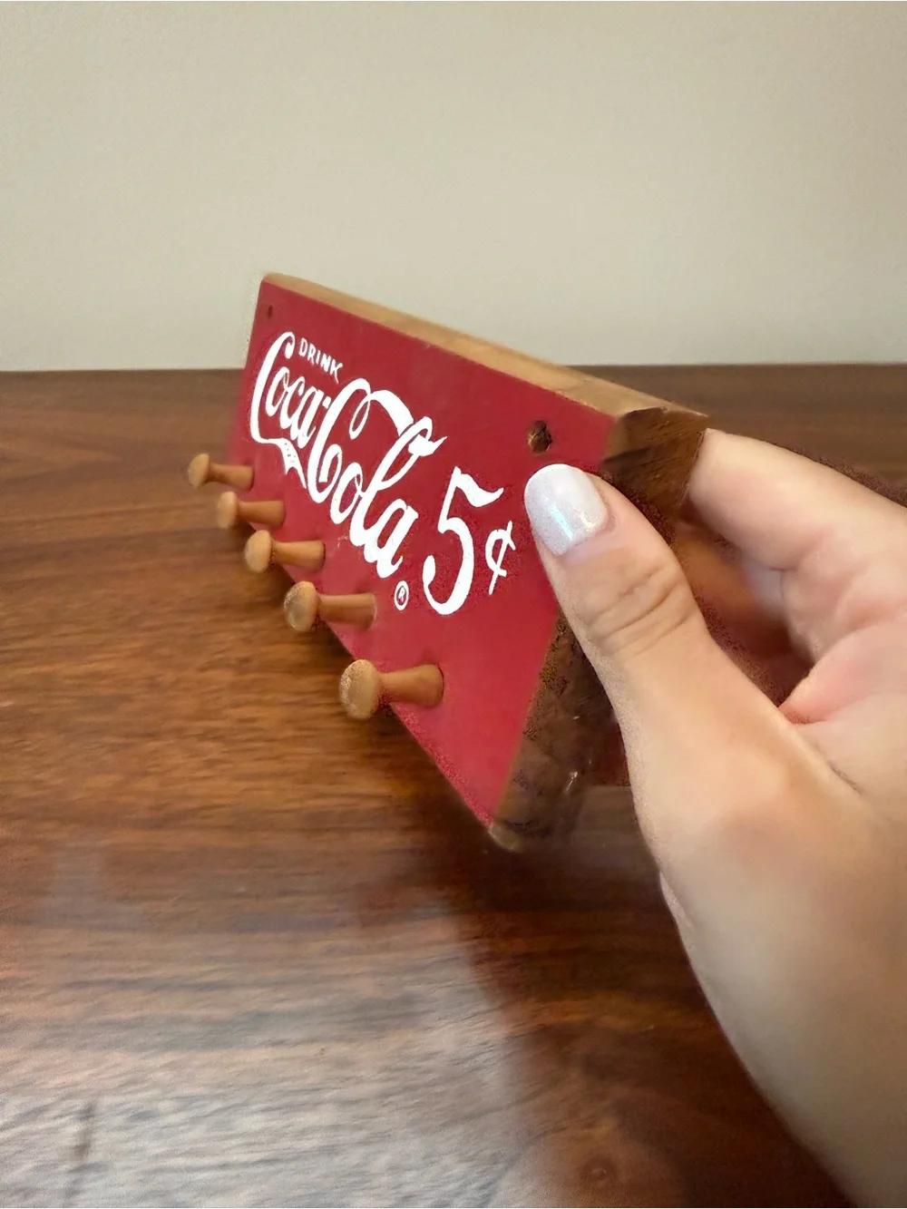Coca Cola Red 5¢ Wall Hook Rack